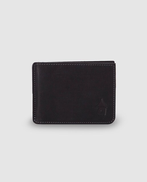 Cartera de hombre Alep de piel en negro con grabado de la firma