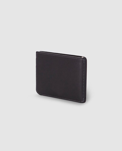 Cartera de hombre Alep de piel en negro con grabado de la firma