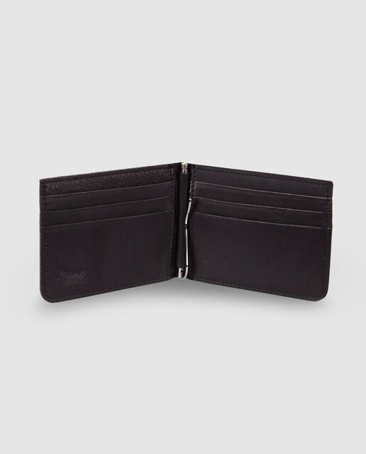 Cartera de hombre Alep de piel en negro con grabado de la firma