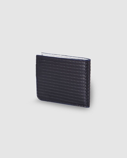 Cartera de hombre Alep de piel grabada en negro con clic