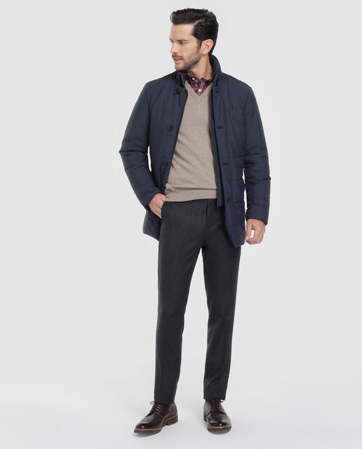 Jersey de cashmere de hombre Brooks Brothers beige con el cuello de pico