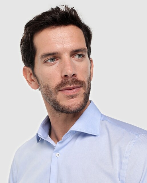Camisa de hombre Emidio Tucci regular lisa azul