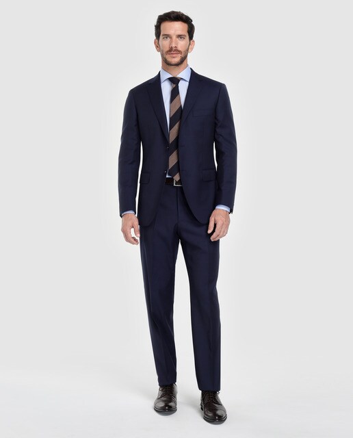 Camisa de hombre Emidio Tucci regular lisa azul