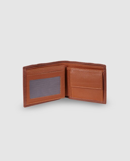 Cartera de hombre Alep de piel marrón con goma