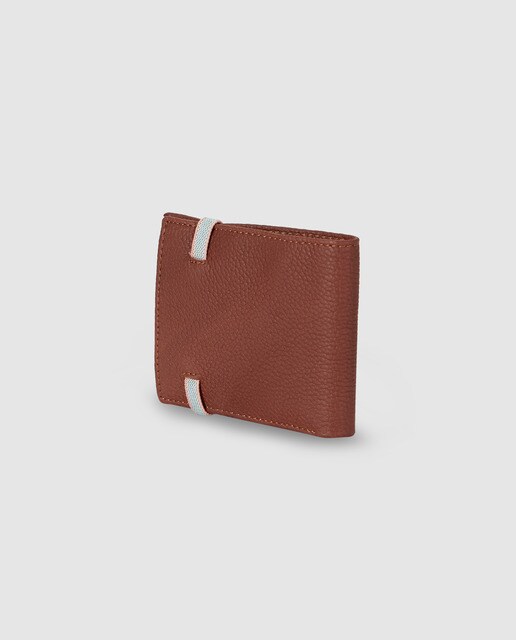 Cartera de hombre Alep de piel marrón con goma