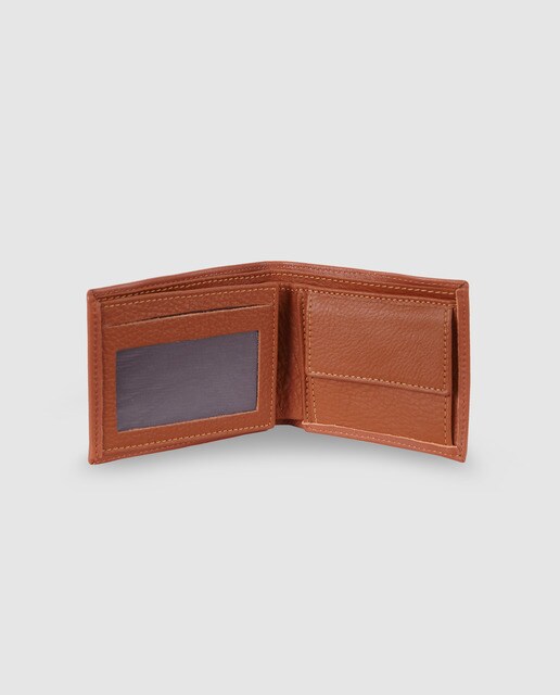 Cartera de hombre Alep de piel marrón con goma