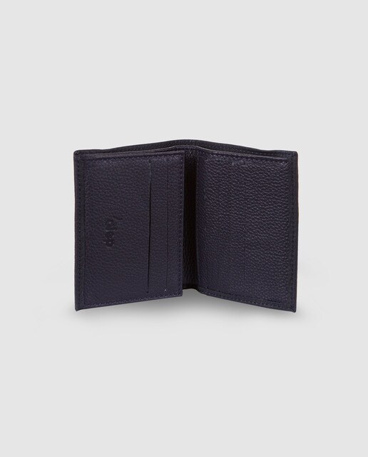 Cartera vertical de hombre Alep de piel en negro con elástico