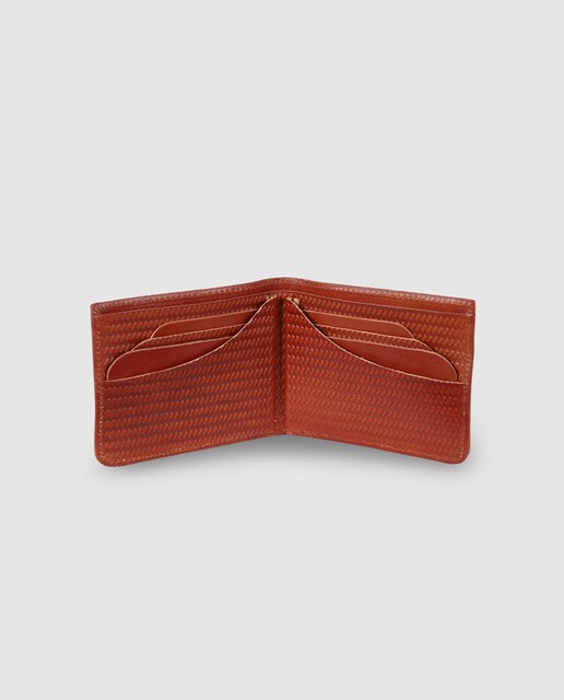 Cartera de hombre Alep de piel grabada en marrón