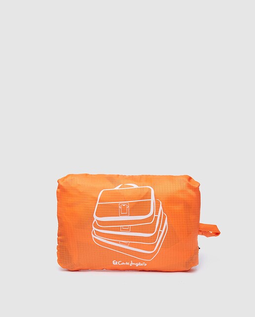 Pack de tres fundas, naranjas, para viaje