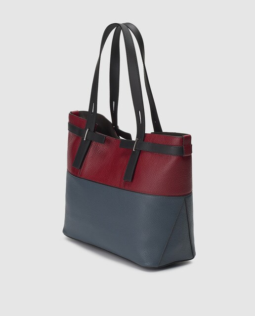 Tote mediano Furla Fiamma de piel en rojo y azul con imán
