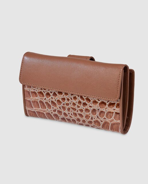 Set de cartera y monedero Guy Laroche en marrón con grabado coco