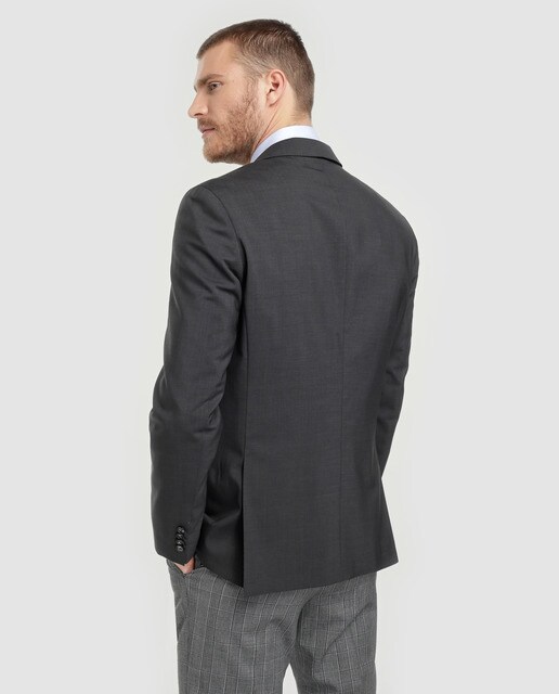 Chaqueta de traje de hombre Tommy Tailored regular liso gris