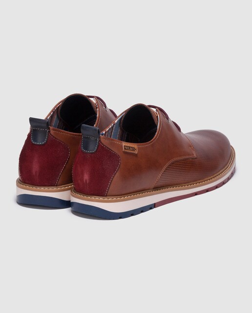 Zapatos de cordones de hombre Pikolinos de piel en color marrón claro