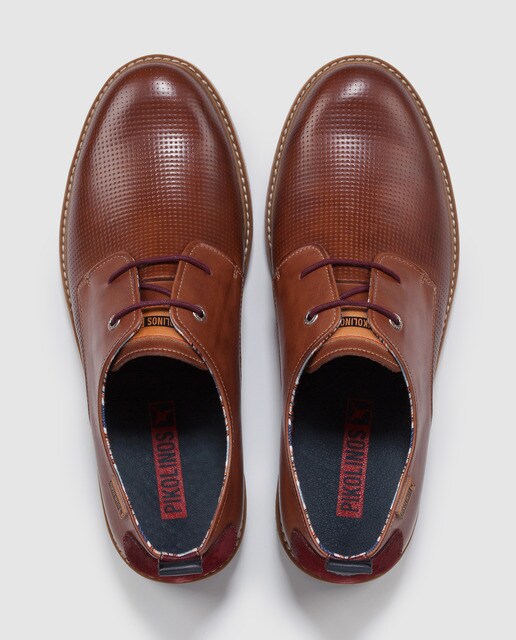 Zapatos de cordones de hombre Pikolinos de piel en color marrón claro