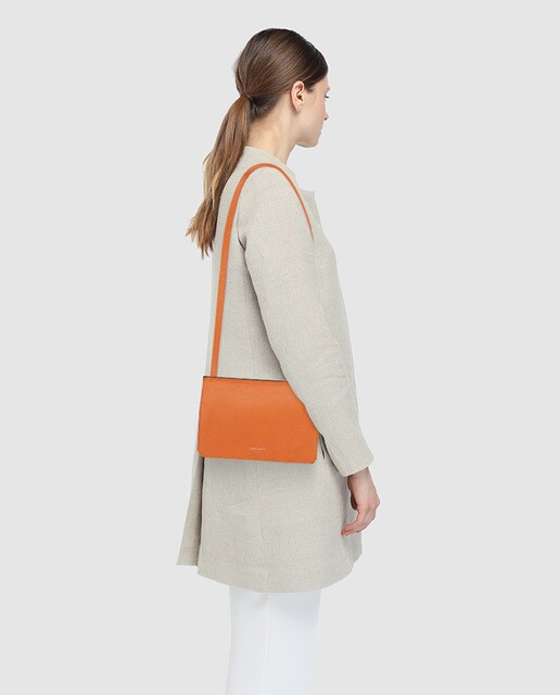 Bandolera Adele de piel en naranja de mujer