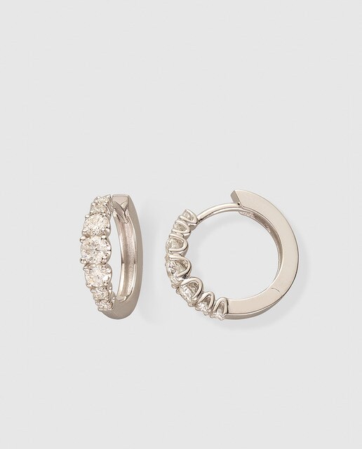 Pendientes de aro Diamonds El Corte Inglés de oro y diamantes
