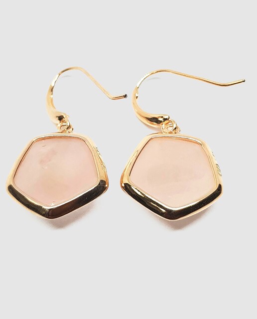 Pendientes Alexandra Plata de plata y cuarzo rosa