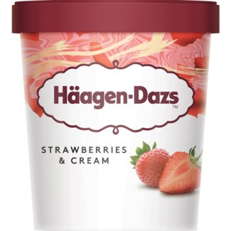 Haagen-Dazs Gelado de Morango e Nata embalagem 460 ml