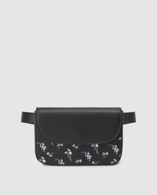 Riñonera de mujer El Corte Inglés en negro con print floral