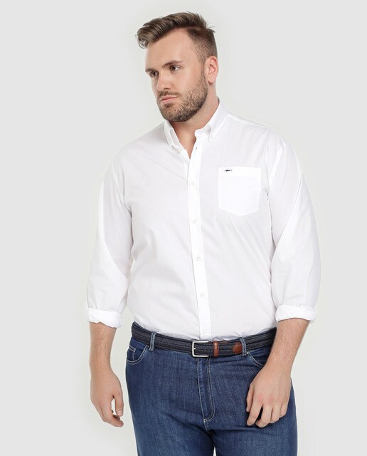 Camisa de hombre Paul & Shark classic lisa blanca tallas grandes