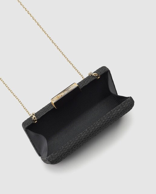 Clutch de fiesta El Corte Inglés rectangular de papel en negro