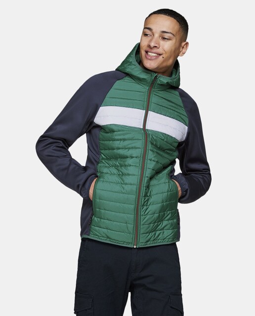 Cazadora de hombre Jack & Jones verde con capucha