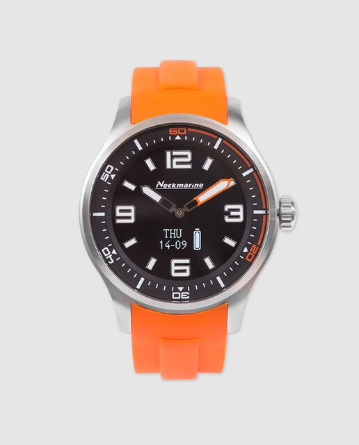 Smartwatch híbrido Neckmarine NKM949804 anadigital de caucho naranja
