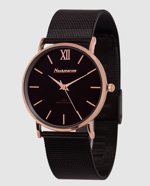 Reloj de hombre Neckmarine NKM535M02M de malla de acero negro