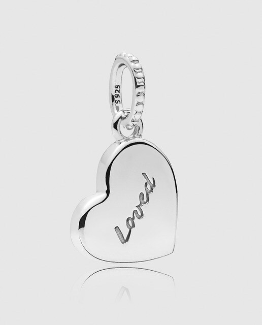 Charm colgante Pandora Corazón de Amor Asimétrico plata y esmalte