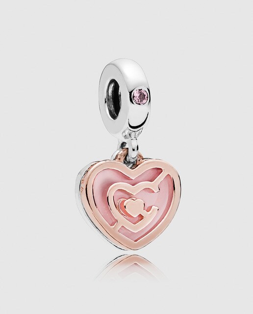 Charm Pandora colgante Rose Camino de Amor de plata y cristal