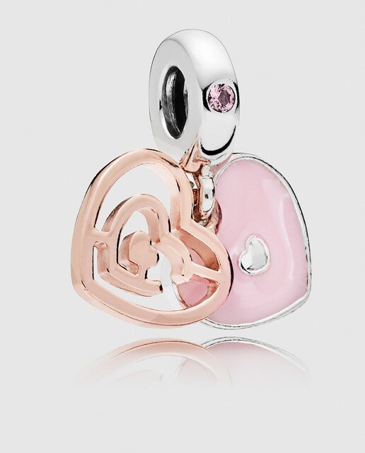 Charm Pandora colgante Rose Camino de Amor de plata y cristal