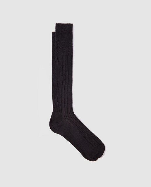 Calcetines de Hilo de Escocia hombre Ermenegildo Zegna altos negros