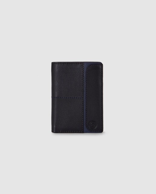 Cartera vertical de hombre Miguel Bellido de piel en negro con monedero