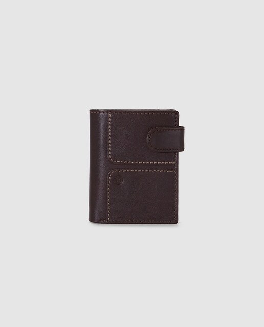 Cartera vertical de hombre Miguel Bellido de piel en marrón con monedero