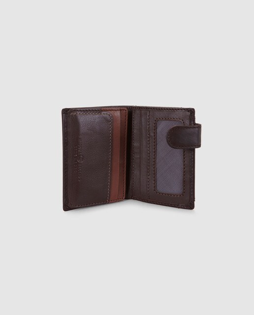 Cartera vertical de hombre Miguel Bellido de piel en marrón con monedero