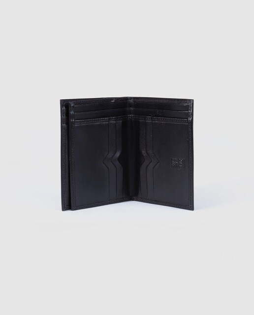 Cartera vertical de hombre Piel Noble de piel en negro
