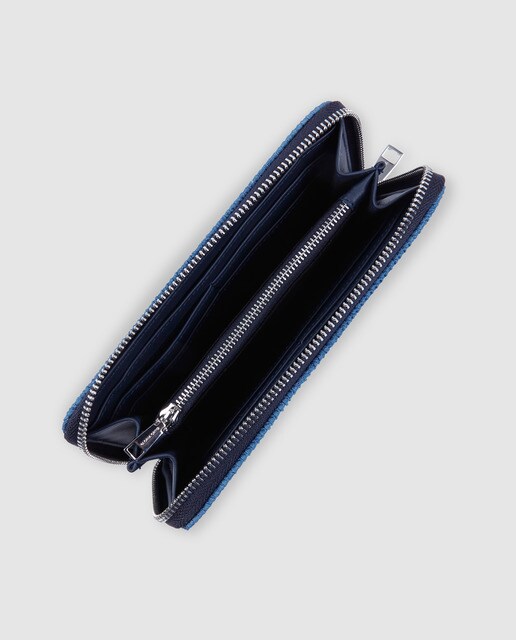 Cartera de mujer Gloria Ortiz Misha en azul con cremallera