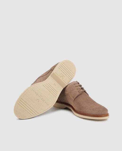 Zapatos de cordones de hombre Martinelli de piel en color topo