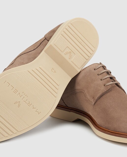 Zapatos de cordones de hombre Martinelli de piel en color topo