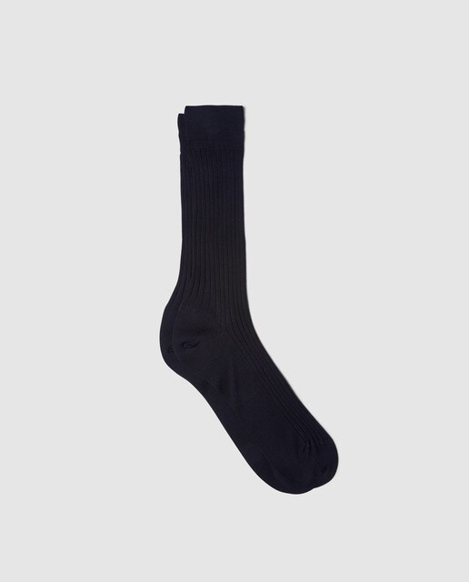 Calcetines de hilo de escocia de hombre Ermenegildo Zegna cortos negros