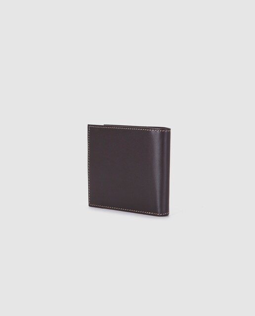 Cartera de hombre Hackett de piel en marrón oscuro con monedero