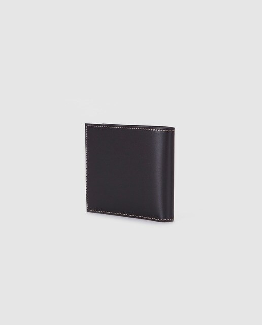 Cartera de hombre Hackett de piel en negro con monedero