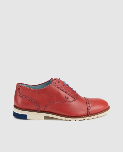 Zapatos de cordones de hombre Martinelli de piel en color rojo