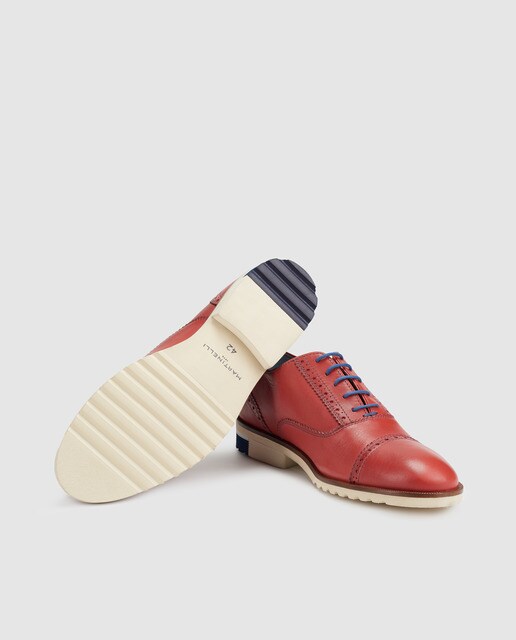Zapatos de cordones de hombre Martinelli de piel en color rojo