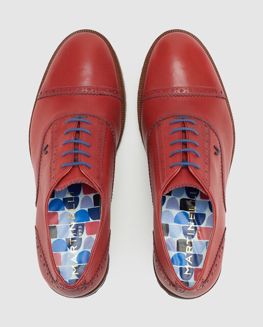 Zapatos de cordones de hombre Martinelli de piel en color rojo