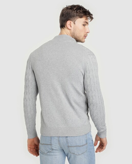 Chaqueta de punto de hombre Dustin azul con cremallera