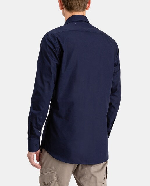 Camisa de hombre Paul & Shark regular lisa azul