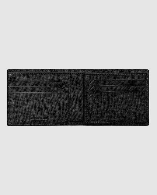 Cartera de hombre Montblanc de piel en negro con aplique de la firma
