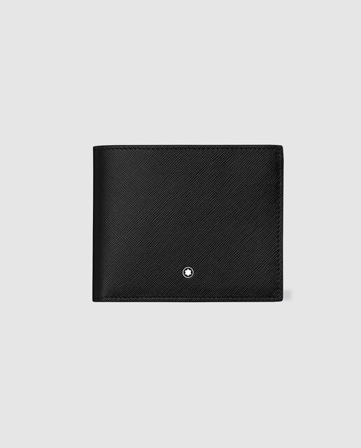 Cartera de hombre Montblanc de piel en negro con compartimento desplegable