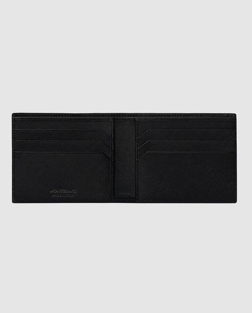Cartera de hombre Montblanc de piel en negro con aplique de la firma